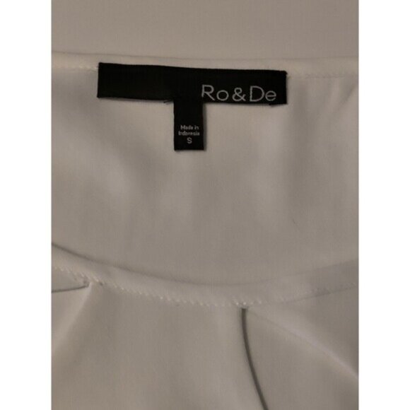 Ro & De Sheer Cut‎ Out White Short Sleeve Top Women's Size Small - Picture 6 of 12